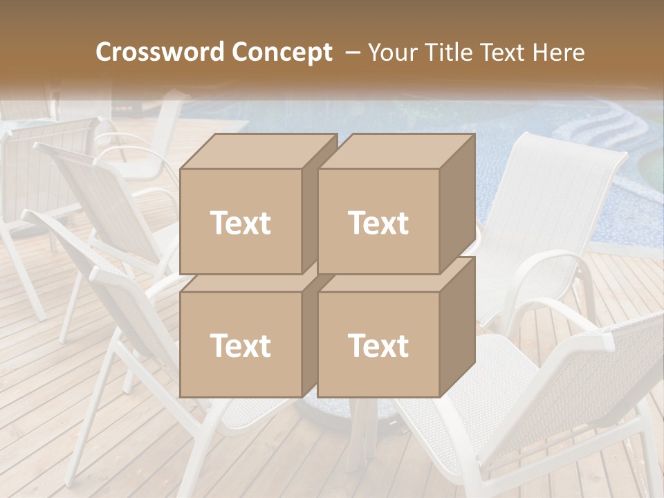 A Table And Chairs Near A Swimming Pool PowerPoint Template