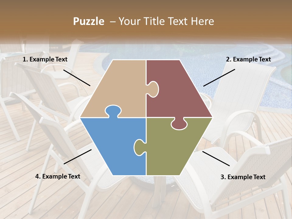 A Table And Chairs Near A Swimming Pool PowerPoint Template