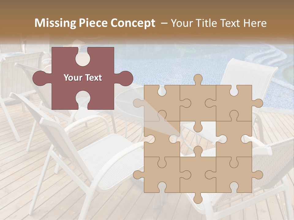 A Table And Chairs Near A Swimming Pool PowerPoint Template