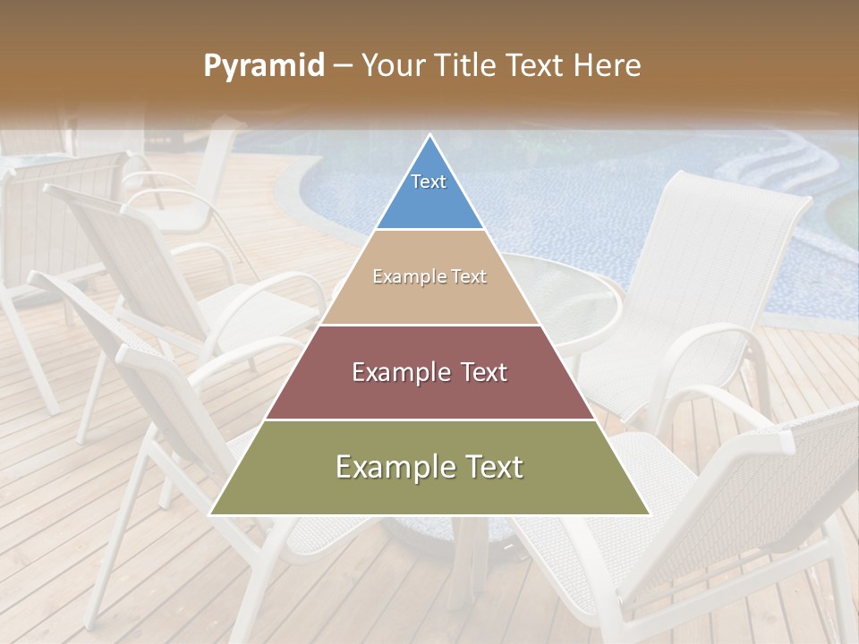 A Table And Chairs Near A Swimming Pool PowerPoint Template
