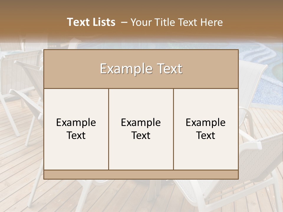 A Table And Chairs Near A Swimming Pool PowerPoint Template