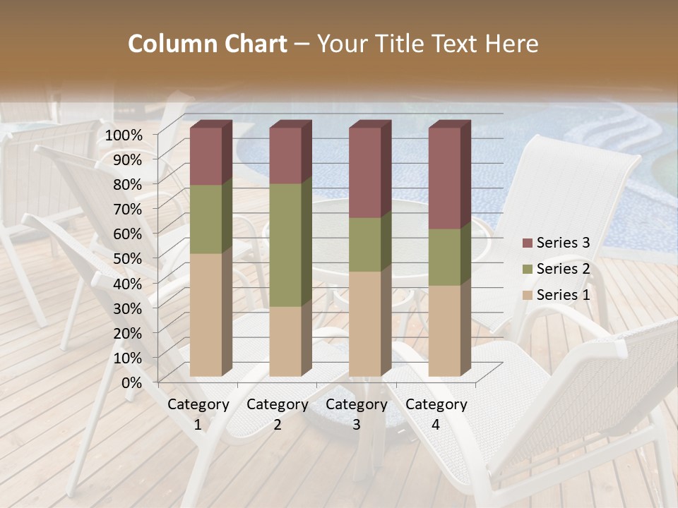 A Table And Chairs Near A Swimming Pool PowerPoint Template