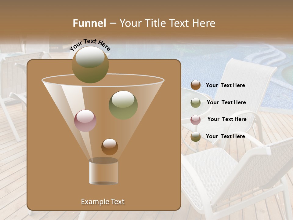 A Table And Chairs Near A Swimming Pool PowerPoint Template