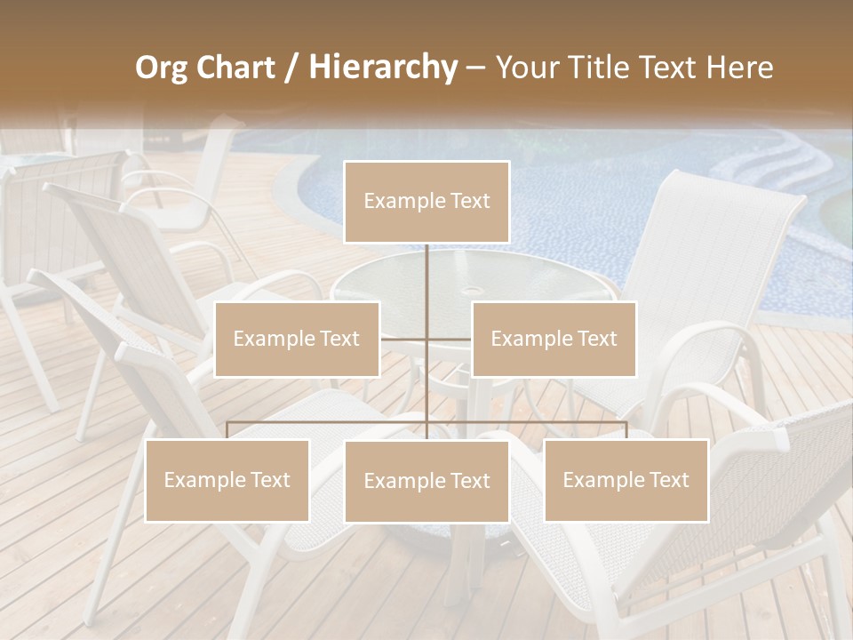 A Table And Chairs Near A Swimming Pool PowerPoint Template