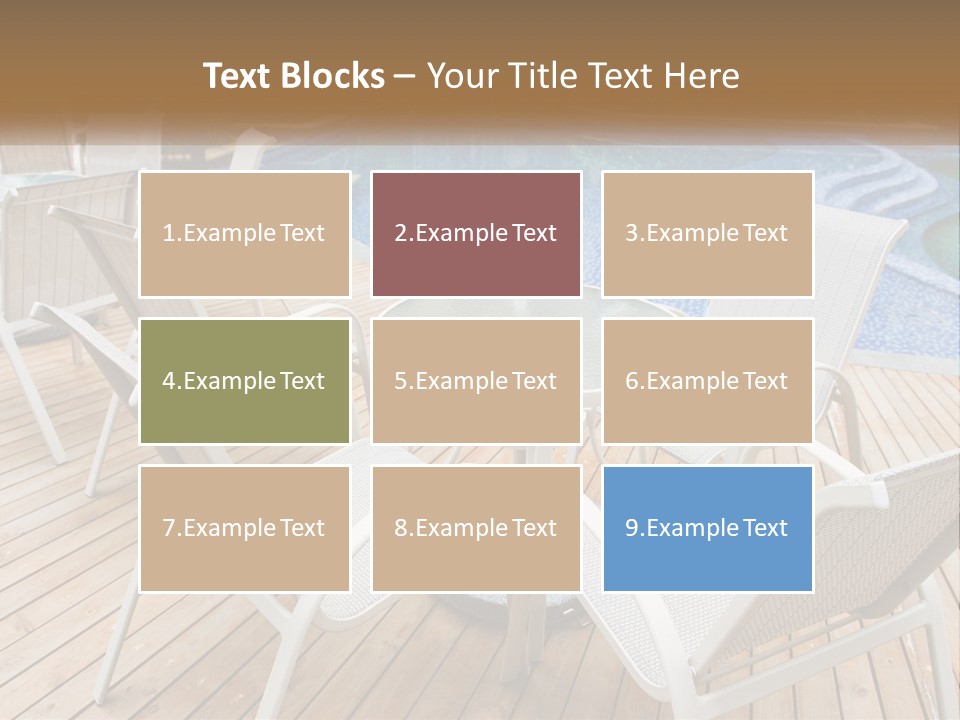 A Table And Chairs Near A Swimming Pool PowerPoint Template