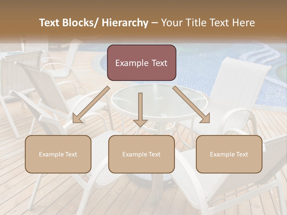 A Table And Chairs Near A Swimming Pool PowerPoint Template
