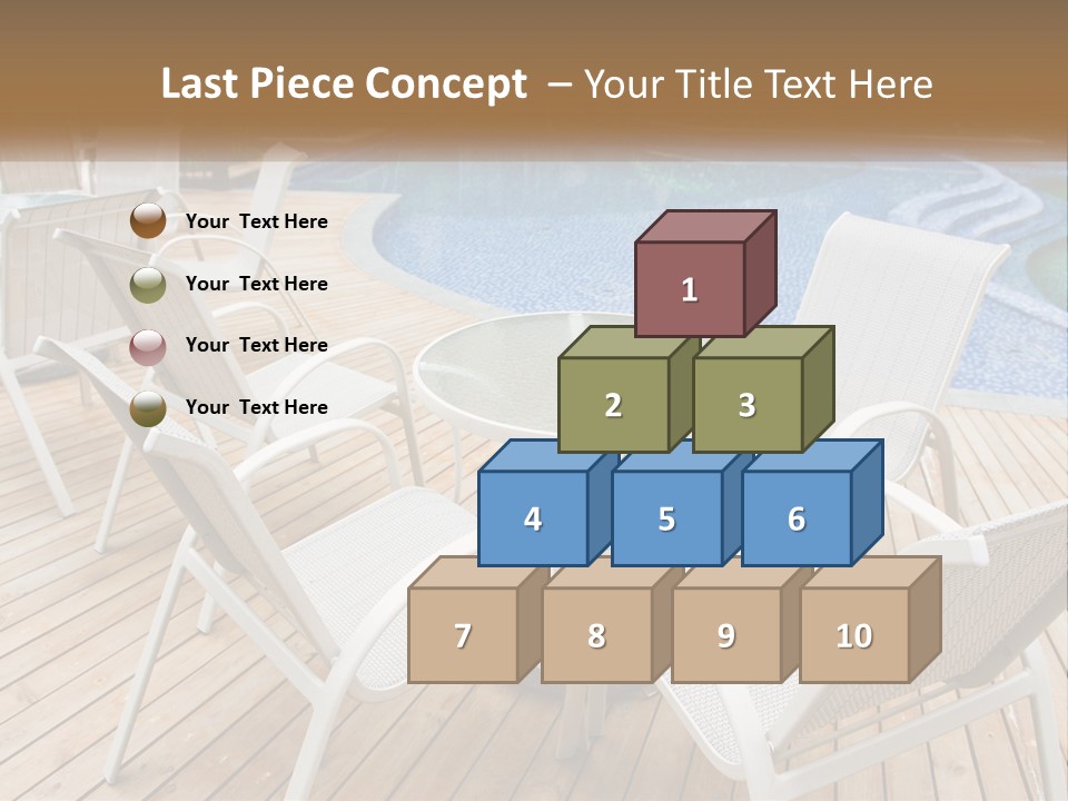 A Table And Chairs Near A Swimming Pool PowerPoint Template