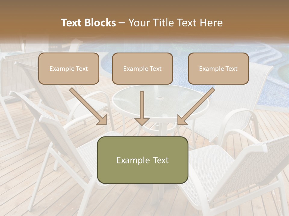 A Table And Chairs Near A Swimming Pool PowerPoint Template