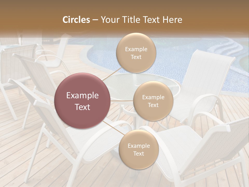 A Table And Chairs Near A Swimming Pool PowerPoint Template