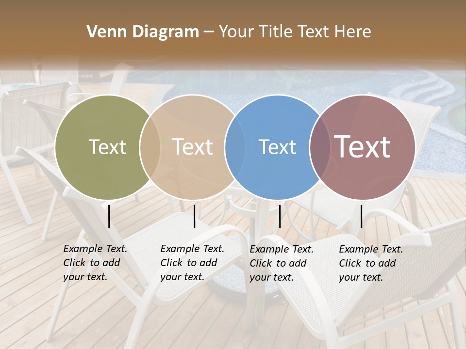 A Table And Chairs Near A Swimming Pool PowerPoint Template