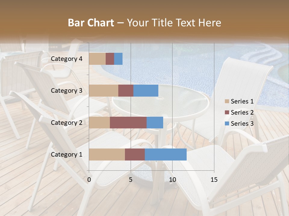A Table And Chairs Near A Swimming Pool PowerPoint Template