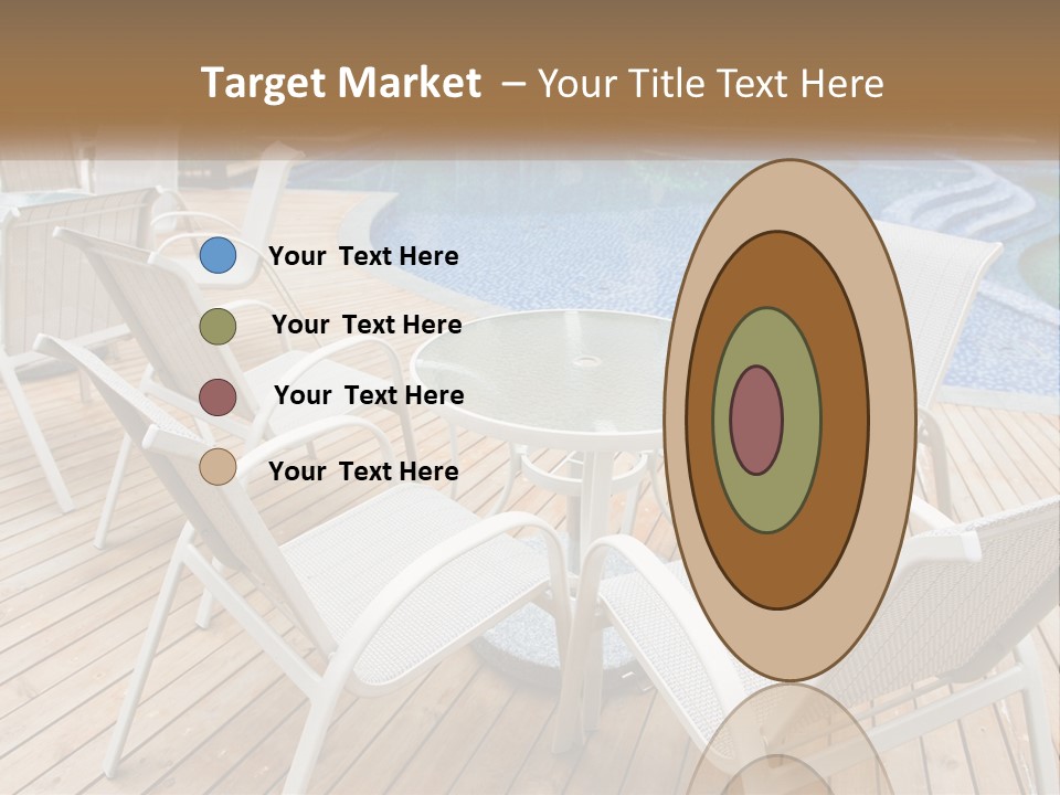 A Table And Chairs Near A Swimming Pool PowerPoint Template