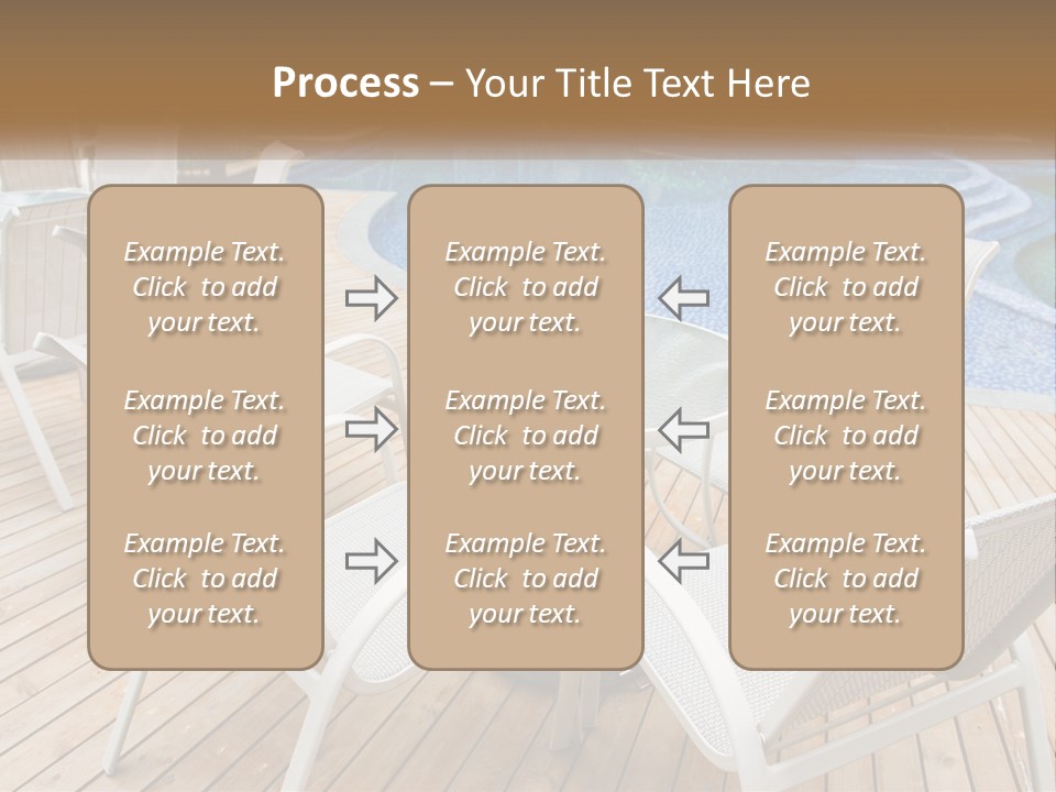A Table And Chairs Near A Swimming Pool PowerPoint Template