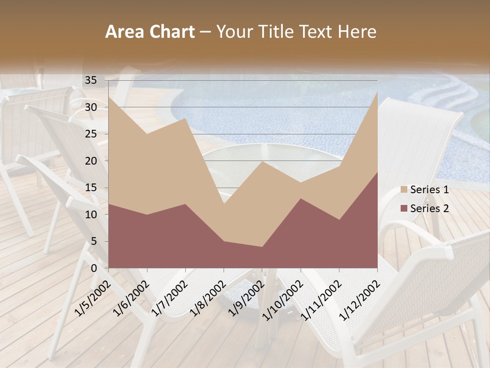 A Table And Chairs Near A Swimming Pool PowerPoint Template