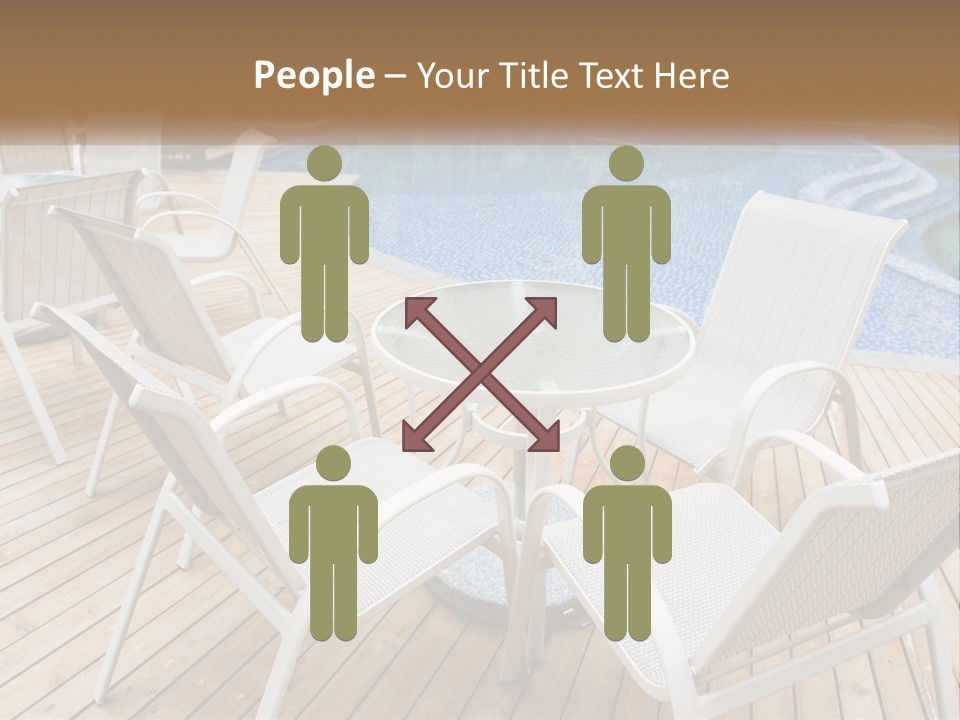 A Table And Chairs Near A Swimming Pool PowerPoint Template