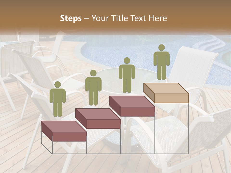 A Table And Chairs Near A Swimming Pool PowerPoint Template