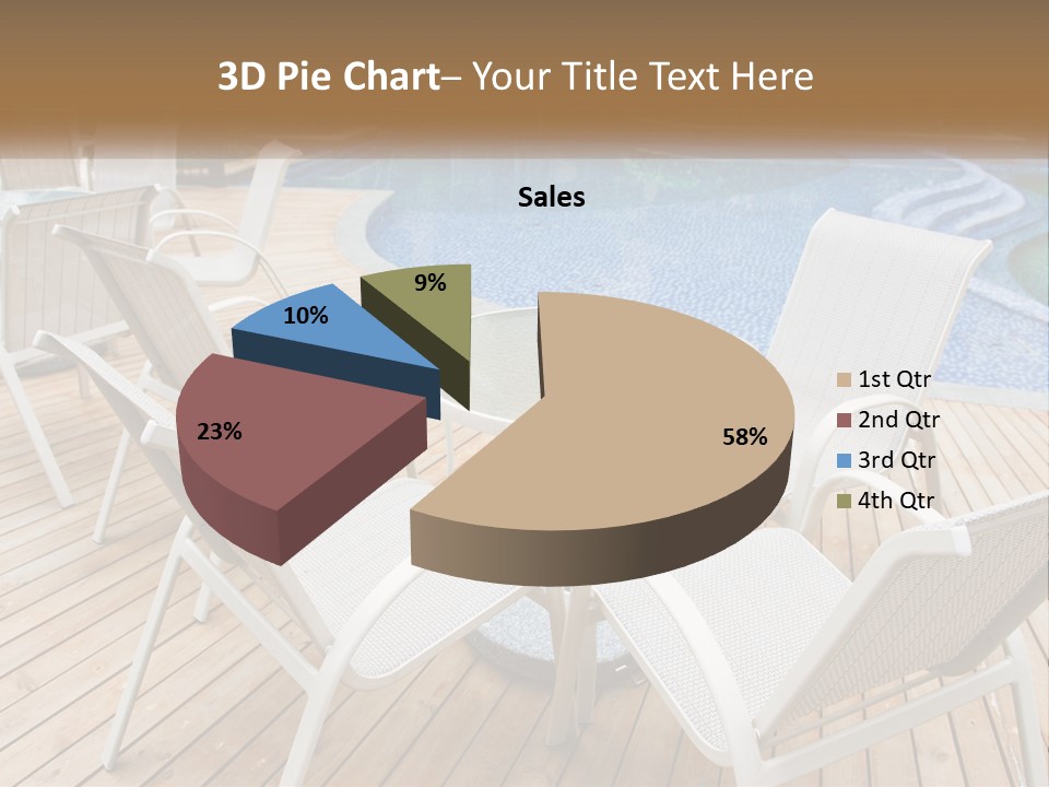 A Table And Chairs Near A Swimming Pool PowerPoint Template