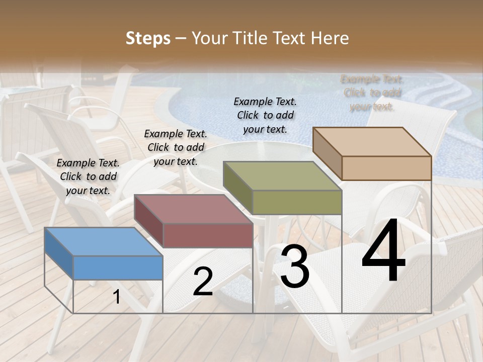 A Table And Chairs Near A Swimming Pool PowerPoint Template