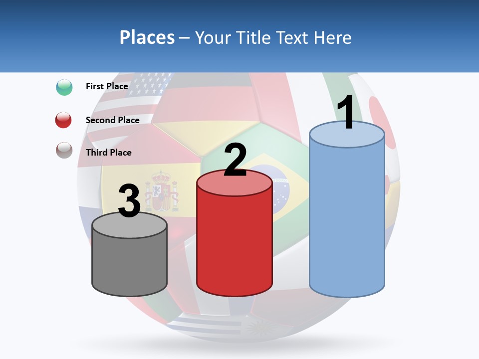 A Soccer Ball With Flags Of The Countries On It PowerPoint Template