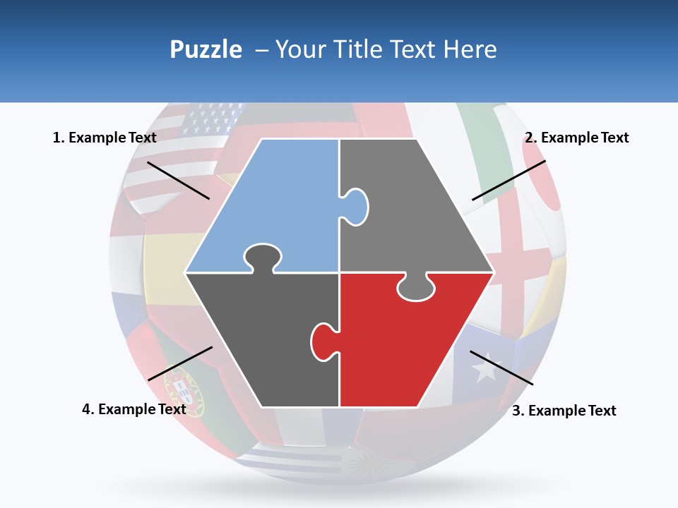 A Soccer Ball With Flags Of The Countries On It PowerPoint Template
