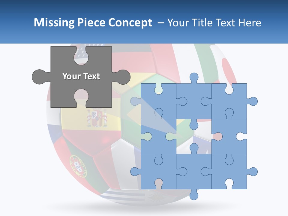 A Soccer Ball With Flags Of The Countries On It PowerPoint Template