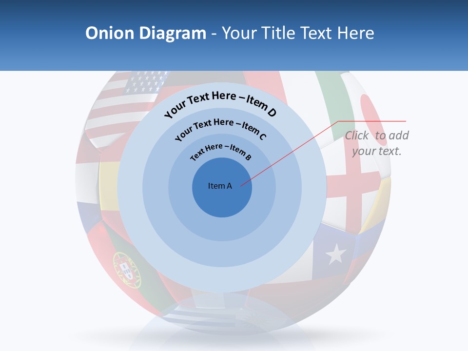 A Soccer Ball With Flags Of The Countries On It PowerPoint Template