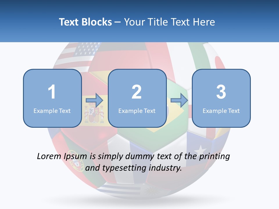 A Soccer Ball With Flags Of The Countries On It PowerPoint Template