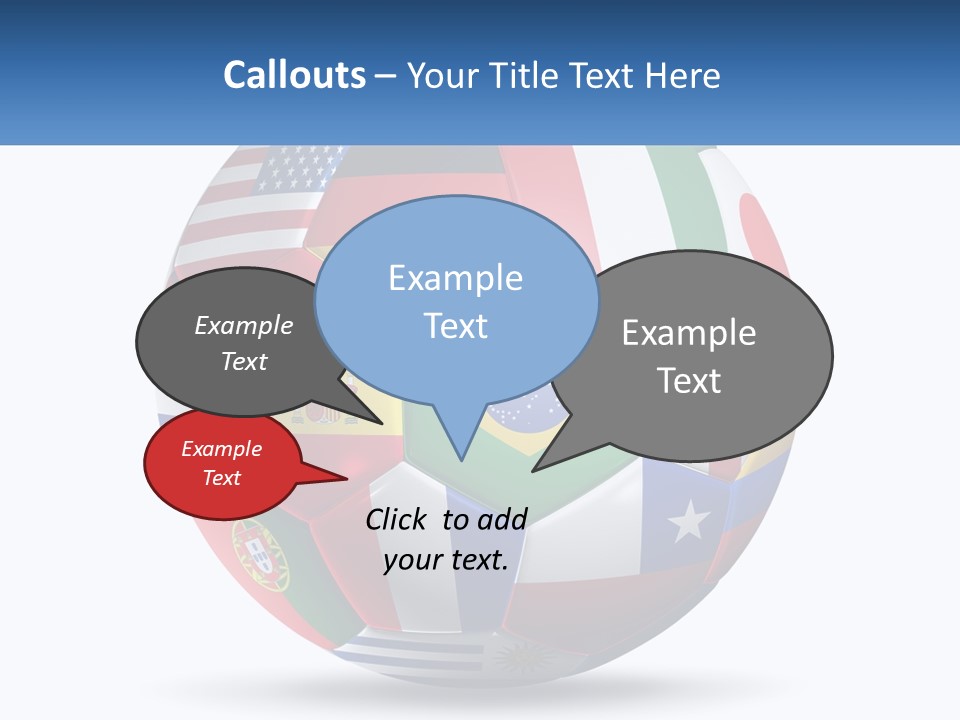 A Soccer Ball With Flags Of The Countries On It PowerPoint Template