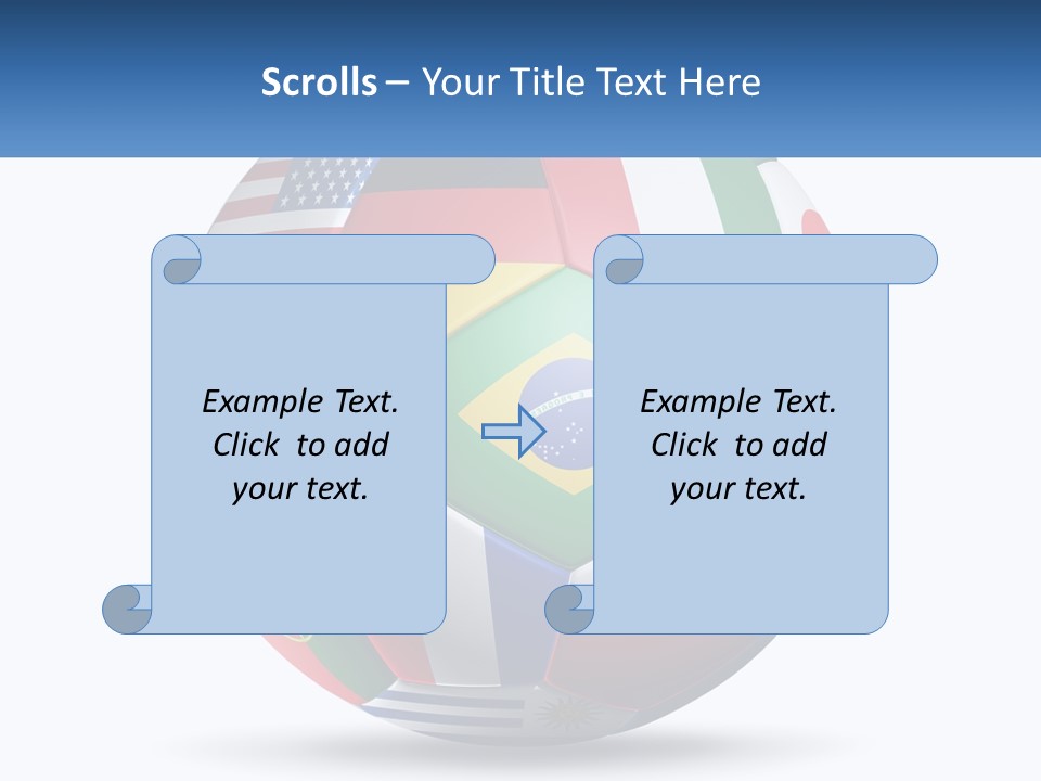 A Soccer Ball With Flags Of The Countries On It PowerPoint Template