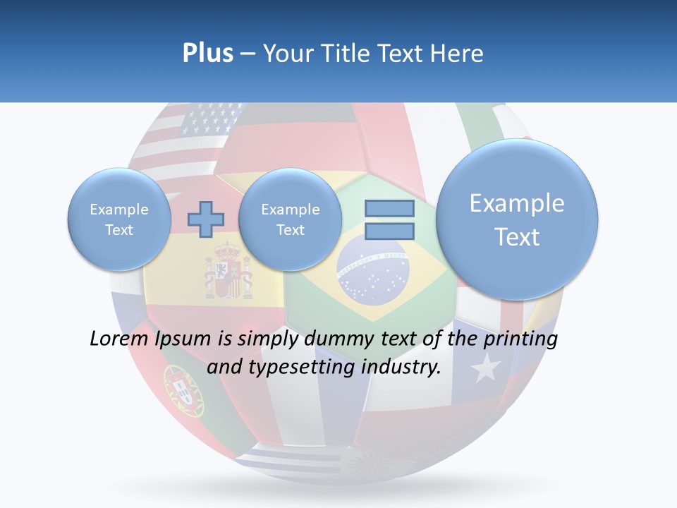 A Soccer Ball With Flags Of The Countries On It PowerPoint Template