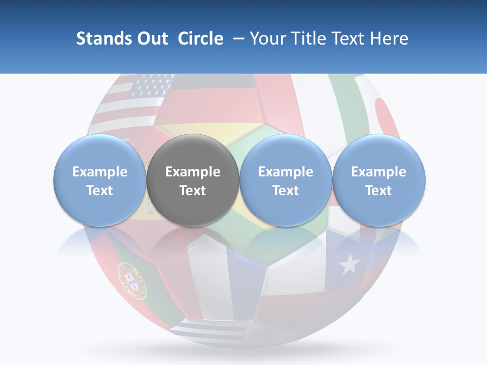 A Soccer Ball With Flags Of The Countries On It PowerPoint Template