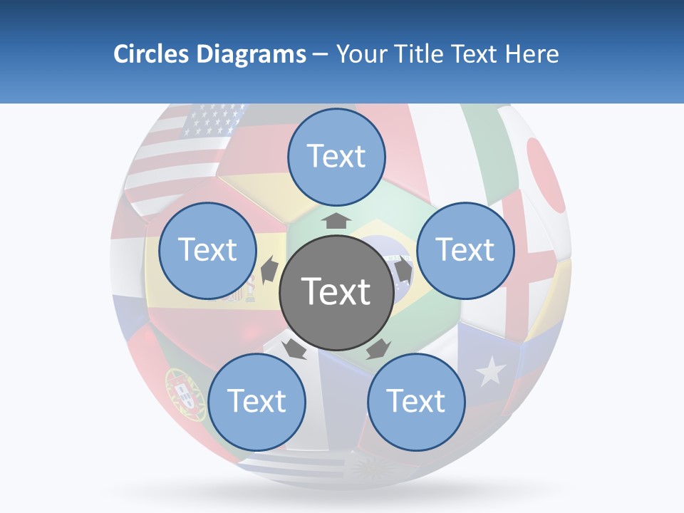 A Soccer Ball With Flags Of The Countries On It PowerPoint Template