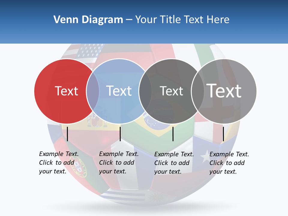A Soccer Ball With Flags Of The Countries On It PowerPoint Template