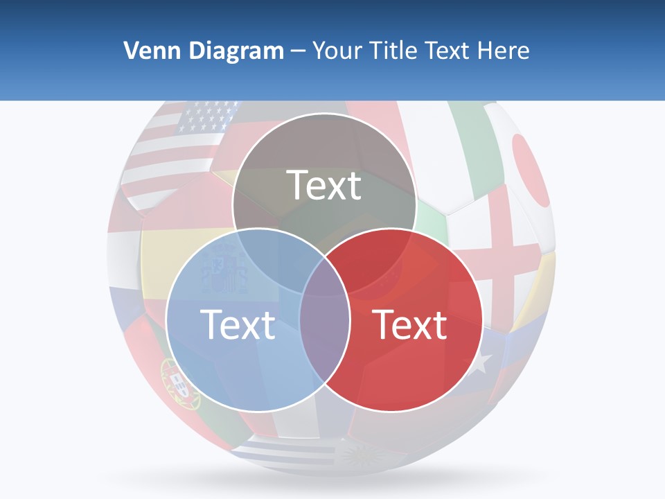A Soccer Ball With Flags Of The Countries On It PowerPoint Template