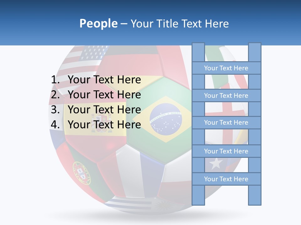 A Soccer Ball With Flags Of The Countries On It PowerPoint Template