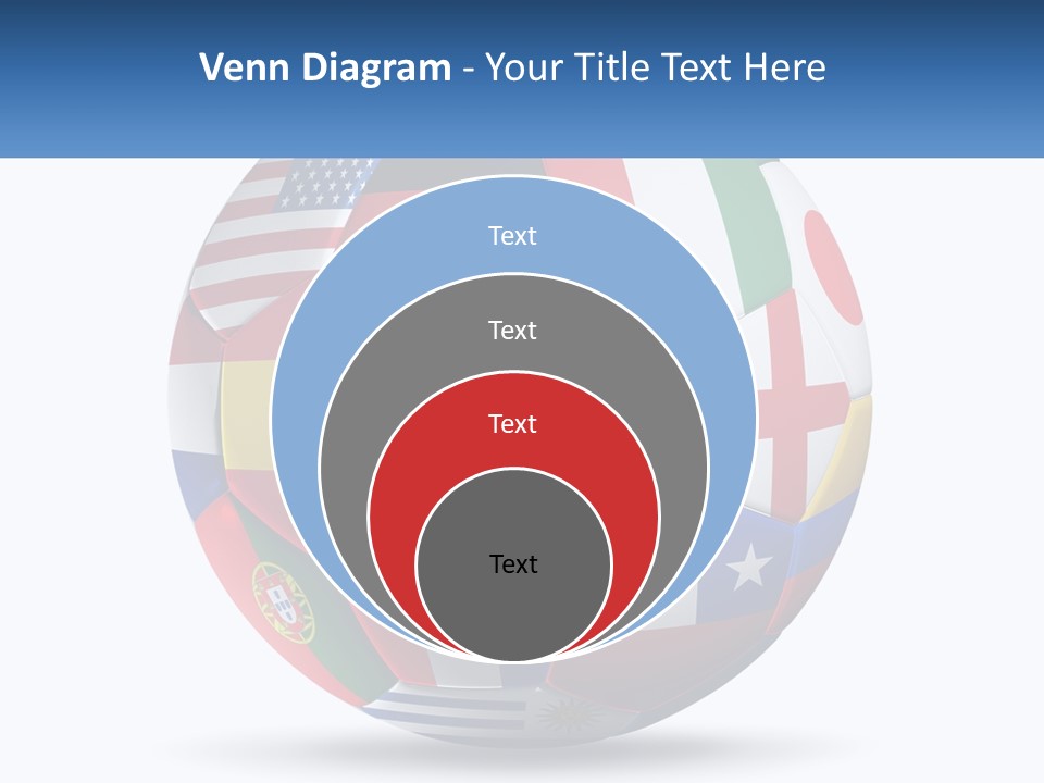 A Soccer Ball With Flags Of The Countries On It PowerPoint Template