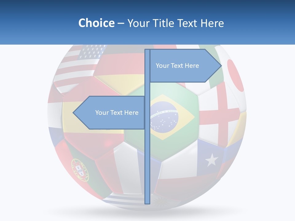 A Soccer Ball With Flags Of The Countries On It PowerPoint Template