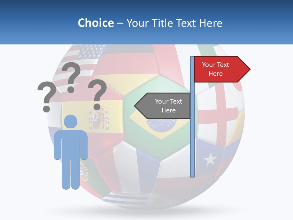 A Soccer Ball With Flags Of The Countries On It PowerPoint Template