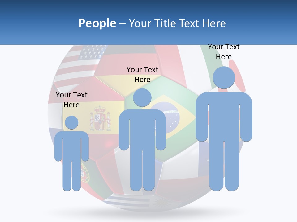 A Soccer Ball With Flags Of The Countries On It PowerPoint Template