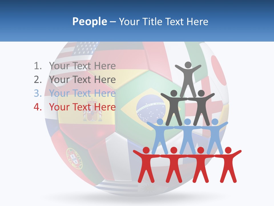 A Soccer Ball With Flags Of The Countries On It PowerPoint Template