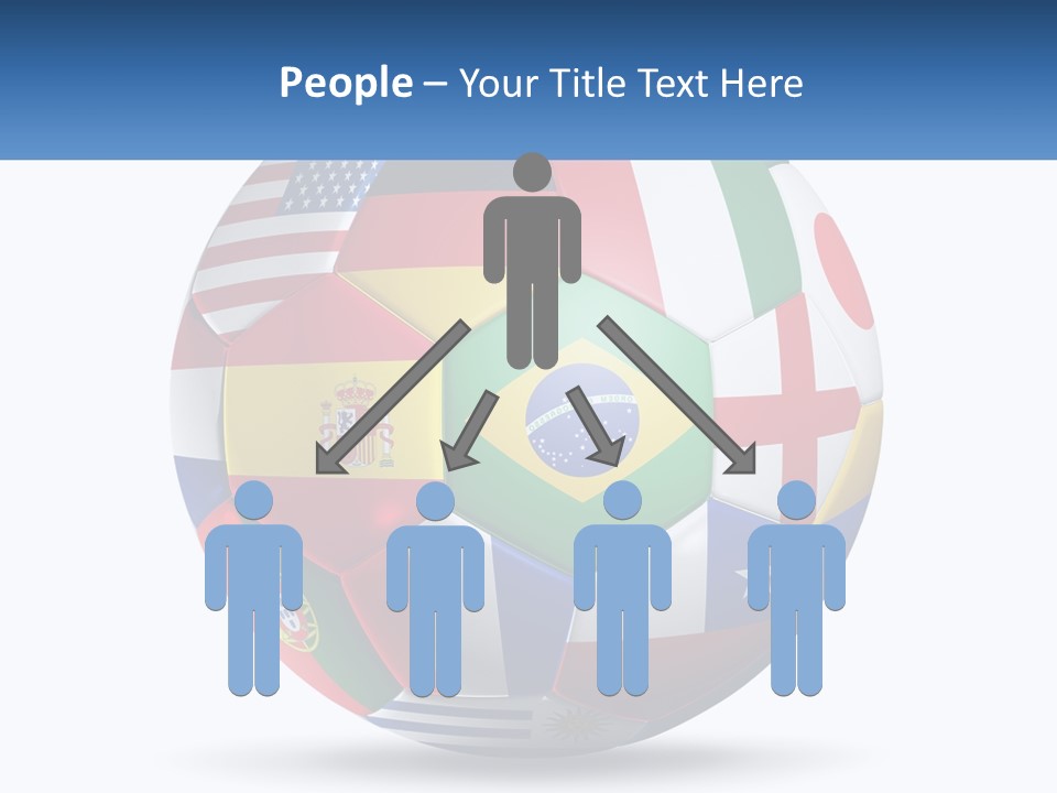 A Soccer Ball With Flags Of The Countries On It PowerPoint Template