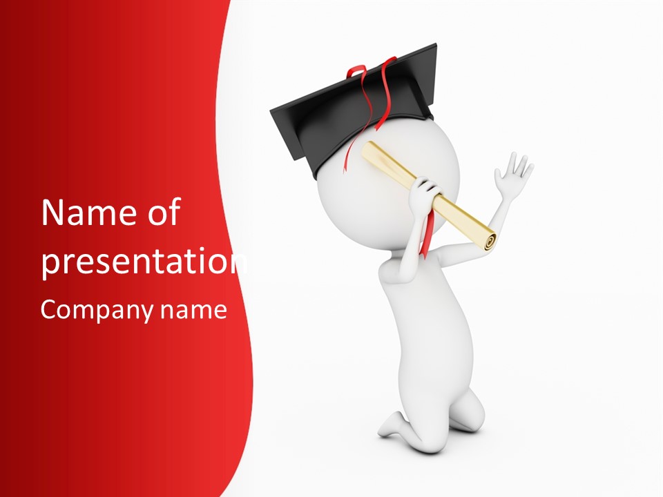 A Person With A Graduation Cap On His Head PowerPoint Template