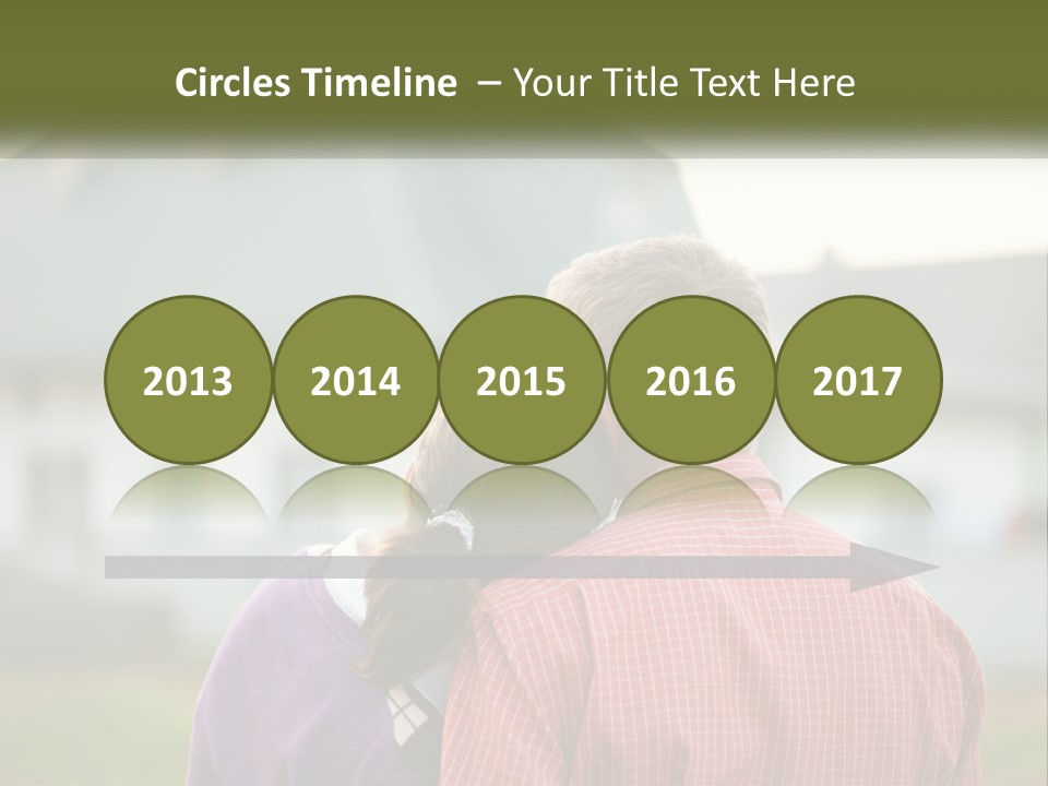 A Young Boy And A Young Girl Hugging In Front Of A House PowerPoint Template