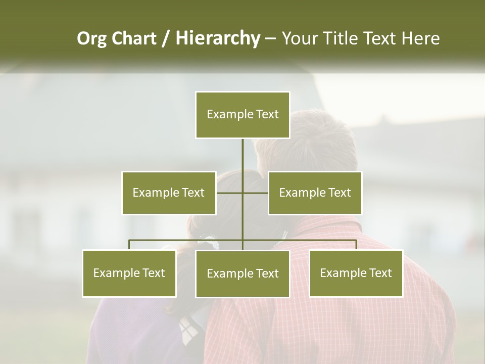 A Young Boy And A Young Girl Hugging In Front Of A House PowerPoint Template