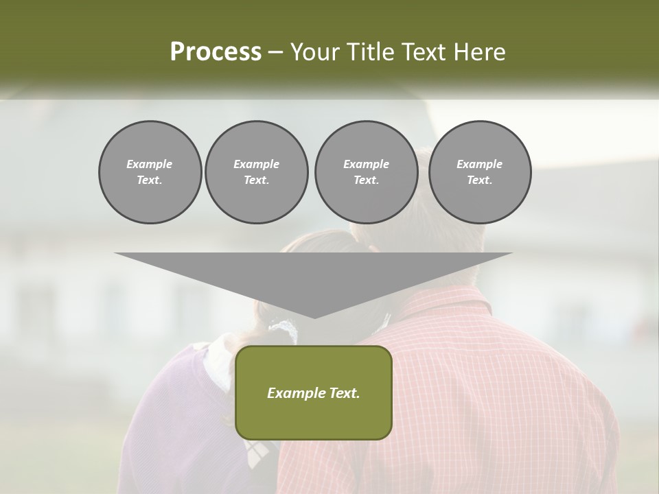 A Young Boy And A Young Girl Hugging In Front Of A House PowerPoint Template