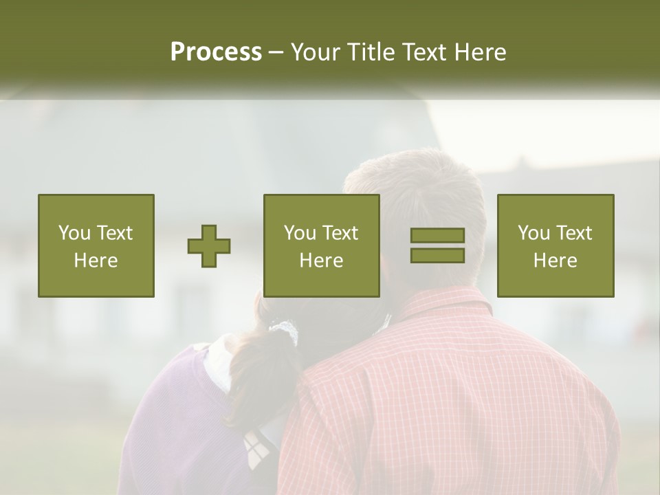 A Young Boy And A Young Girl Hugging In Front Of A House PowerPoint Template