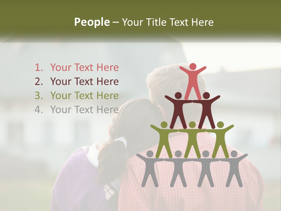 A Young Boy And A Young Girl Hugging In Front Of A House PowerPoint Template