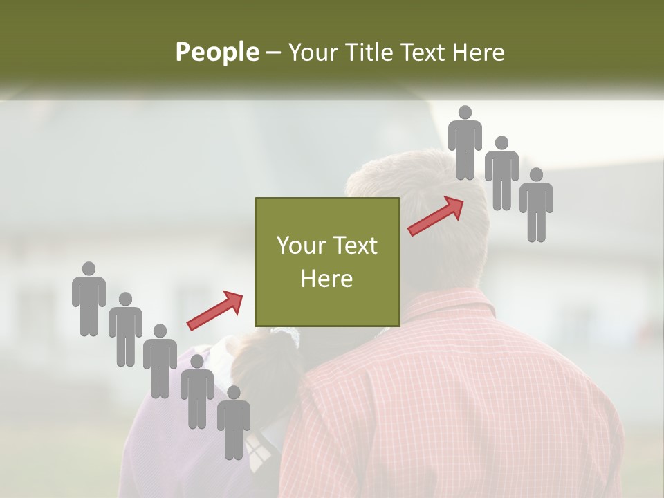 A Young Boy And A Young Girl Hugging In Front Of A House PowerPoint Template