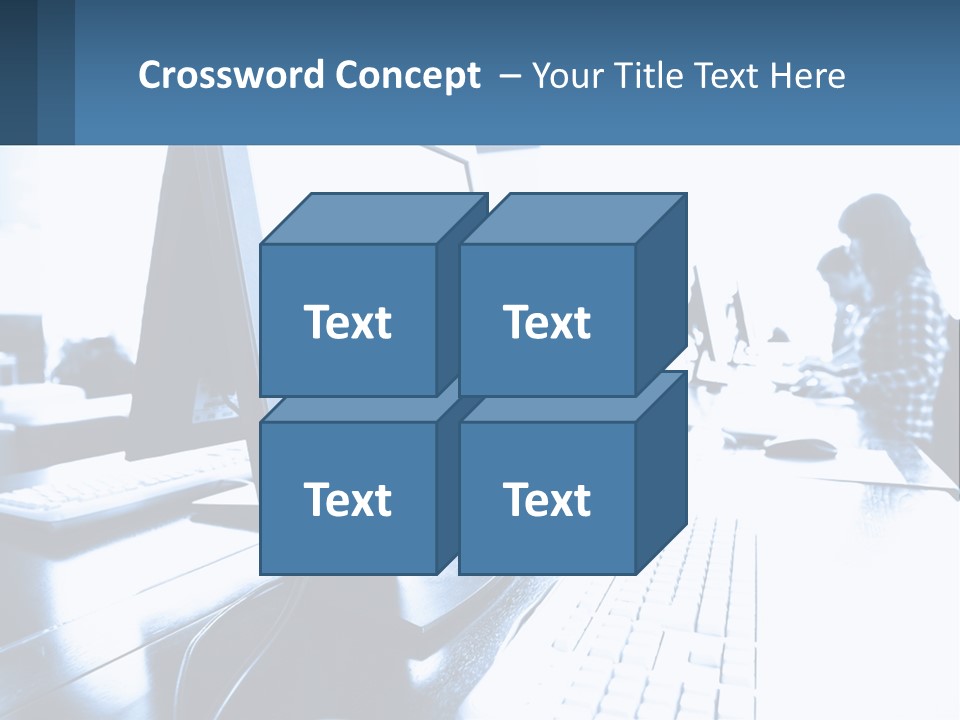 A Man Sitting In Front Of A Computer Monitor PowerPoint Template