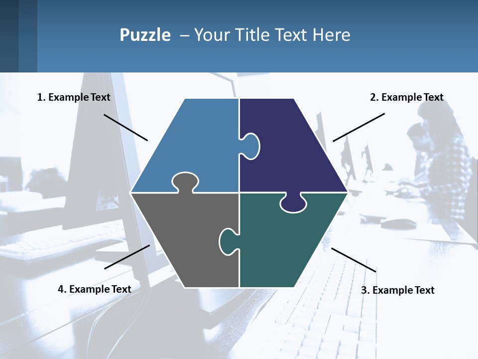 A Man Sitting In Front Of A Computer Monitor PowerPoint Template